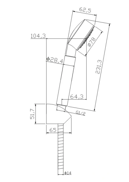 Смеситель для ванны Cersanit Vero хром 64510 (детальная фотография), современные, hi-tech