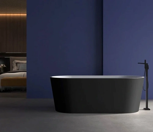 Акриловая ванна Abber 170х80 см черная матовая - фото 3