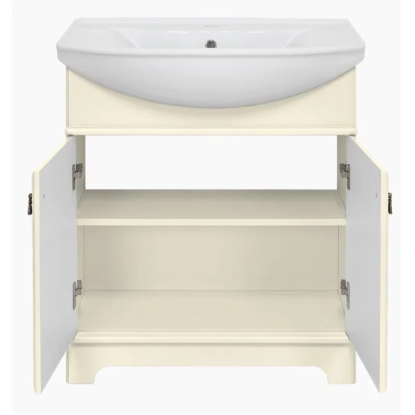 Тумба под раковину напольная Misty Лувр 75 см слоновая кость П-Лвр01075-1014 (детальная фотография), классика, ретро