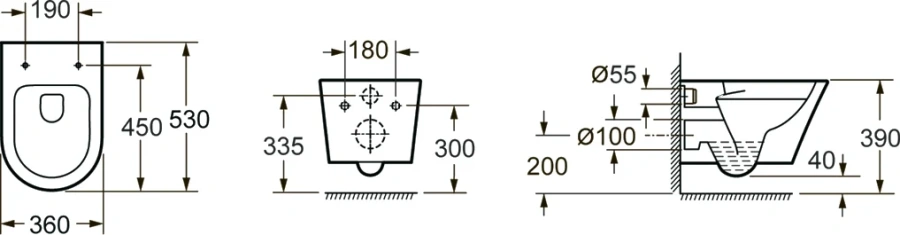 Унитаз подвесной Lavinia Boho Biore с сиденьем микролифт 3304003R (детальная фотография), фарфор, керамика index_3
