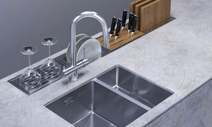 Мойка для кухни Omoikiri Taki 58-2-U/IF-IN-L 58 см чаша слева 4993768 (детальная фотография), врезные