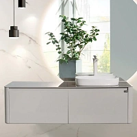 Тумба с раковиной подвесная Black&White Universe 140 см правосторонняя