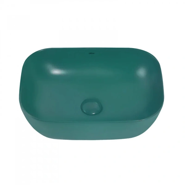 Раковина Abber Rechteck 46 см темно-зеленая матовая AC2200MBG (детальная фотография), в форме чаши, прямоугольной формы