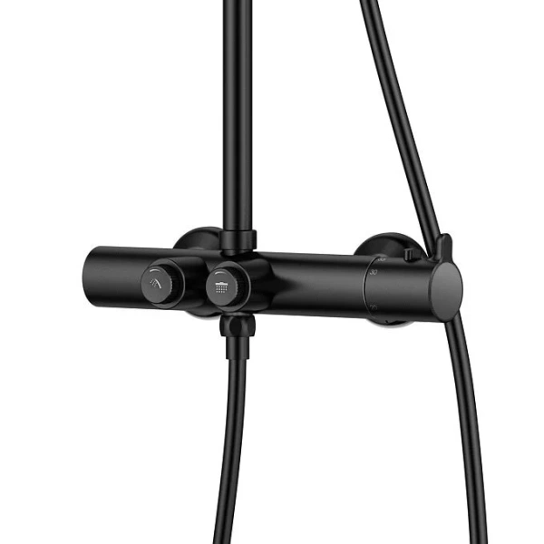 Душевая стойка Cezares Eco черный матовый ECO-CD-T-NOP (детальная фотография), черные