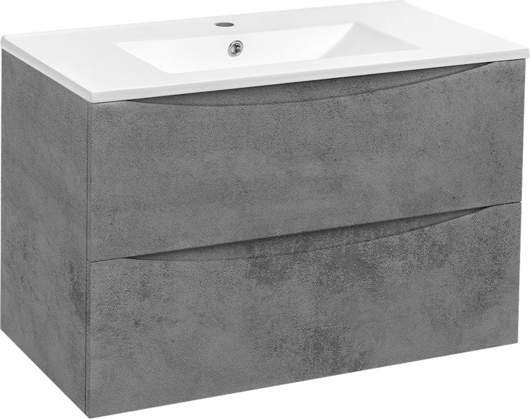 Тумба под раковину подвесная Vincea Mia 80,7 см Beton VMC-2MC800BT (детальная фотография), моноблок