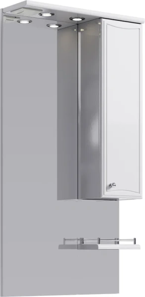 Зеркало с подсветкой Aqwella Барселона 60 см со шкафчиком Ba.02.06 (детальная фотография), 60 см