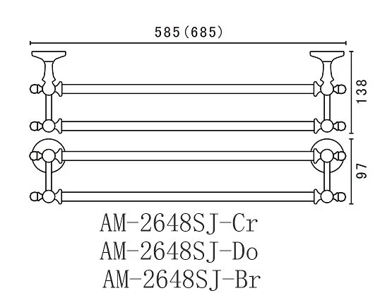 Полотенцедержатель Art&Max Antic Crystal золото AM-E-2648SJ-Do (детальная фотография), классические, ретро