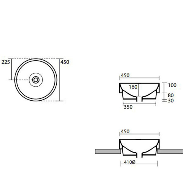 Схема (детальная фотография), накладные (на столешницу), пристенные