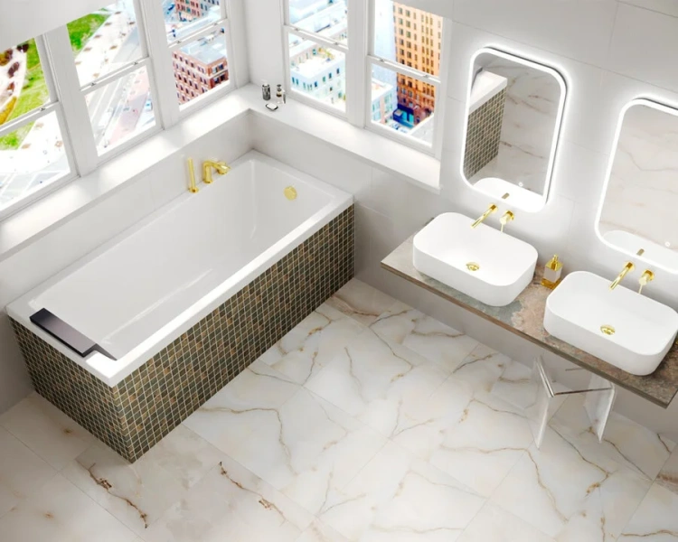 Ванна акриловая Whitecross Wave, 150 х 70 см, увеличенная толщина акрила, усиленная армировка, 0101.150070.100 (детальная фотография), современныe, hi-tech