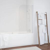 Душевая шторка на ванную профиль белый стекло фея Vegas-glass