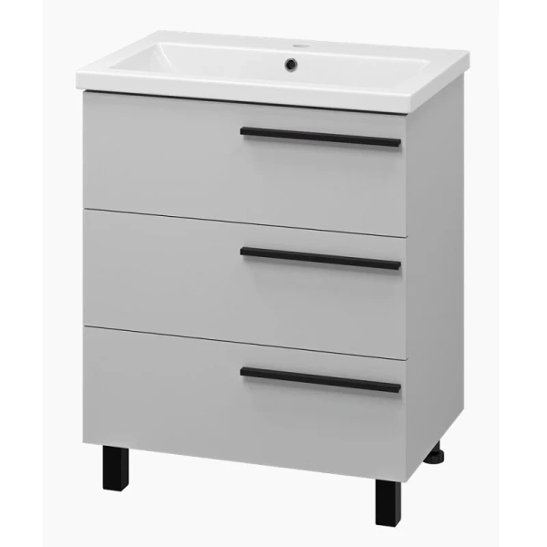 Тумба под раковину напольная Misty Ненси 70 см серая П-Нен-07070-503Я (детальная фотография), моноблок