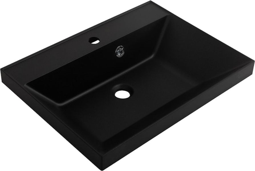 Раковина мебельная BelBagno 60 см черная матовая BB600/450-LV-ART-AST-NERO (детальная фотография)