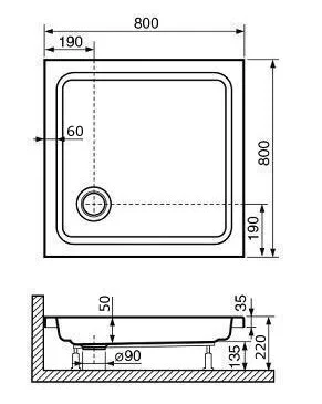Душевой поддон RGW Acryl Style 80х80 см квадратный белый 16180188-11 (детальная фотография), недорогие