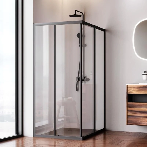 Душевой уголок Am.Pm Sunny 120x90 см черный матовый W87G-403-12090-BT (детальная фотография), современные, hi-tech