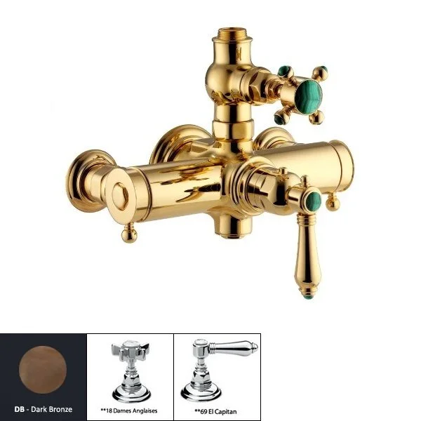 Смеситель термостатический для душа, тёмная бронза, Nicolazzi Termostatico 4917DB18 (детальная фотография)