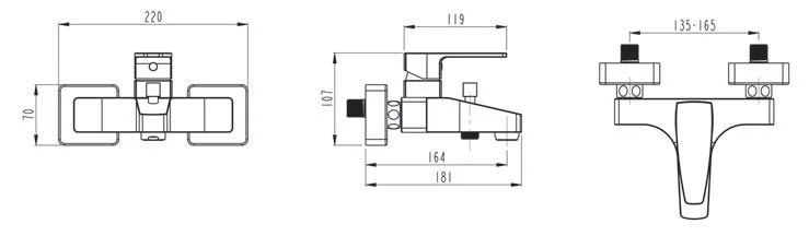 Смеситель для ванны VitrA Q-Line A40778EXP (детальная фотография), для ванны