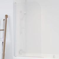 Душевая шторка на ванную профиль белый стекло сатин Vegas-glass