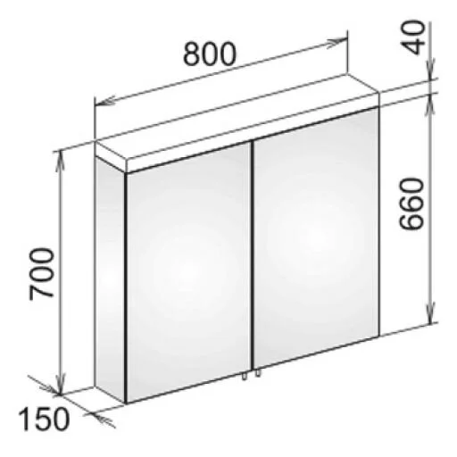 Зеркальный шкаф с подсветкой Keuco Royal Reflex 80 см прямоугольный 24203 171301 (детальная фотография), в наличии
