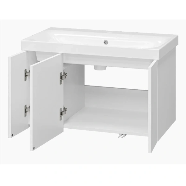 Тумба под раковину подвесная Misty Лира 80 см белая Пр-Лир06080-50По (детальная фотография), белая
