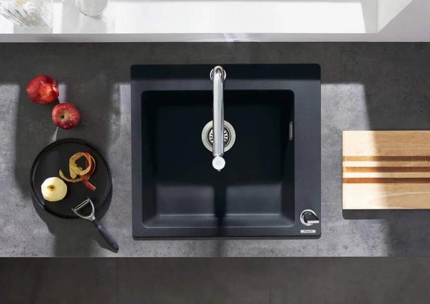 Смеситель для кухни Hansgrohe Metris Select M71 хром 73804000 (детальная фотография), на мойку, на столешницу